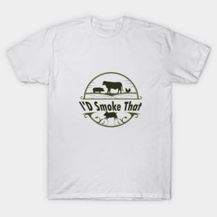 Retro Vintage Farm Animals I'd Smoke That T-Shirt